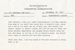 Illustration for article titled Disney Fans Rejoice! Newly Discovered Letters From Walt Disney Reveal That Donald Duck Lays His Own Eggs And Then Eats Them
